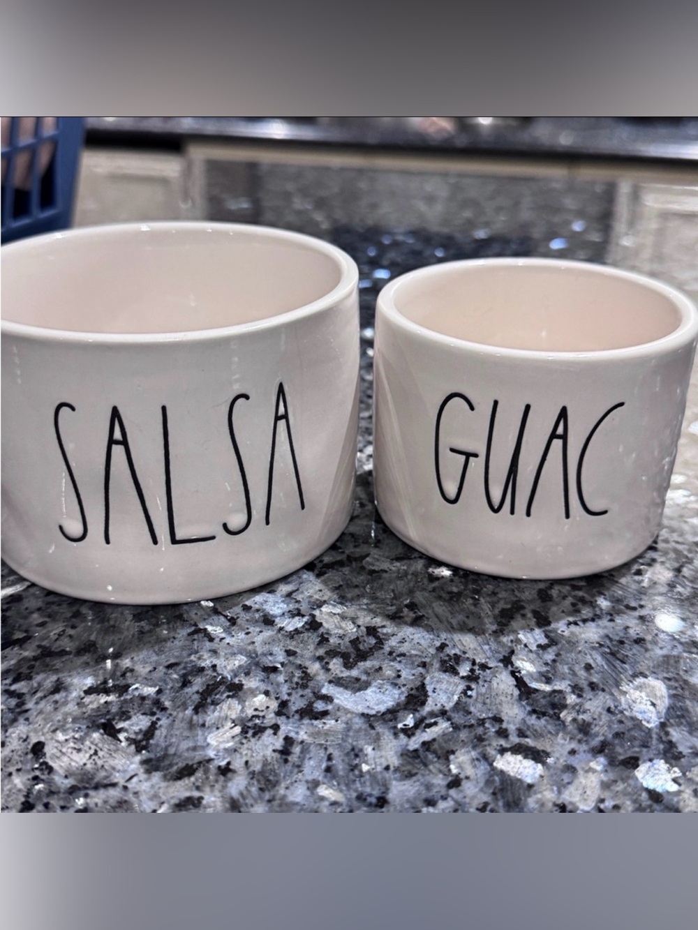 ✨Chic Rae Dunn Guac Salsa Bowl Set White Ceramic Entertaining Dishes ✨